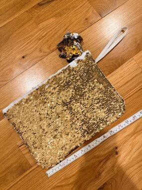 Gold Sequin Swim Wet Bag - Sparkling Gold White Flip Sequin